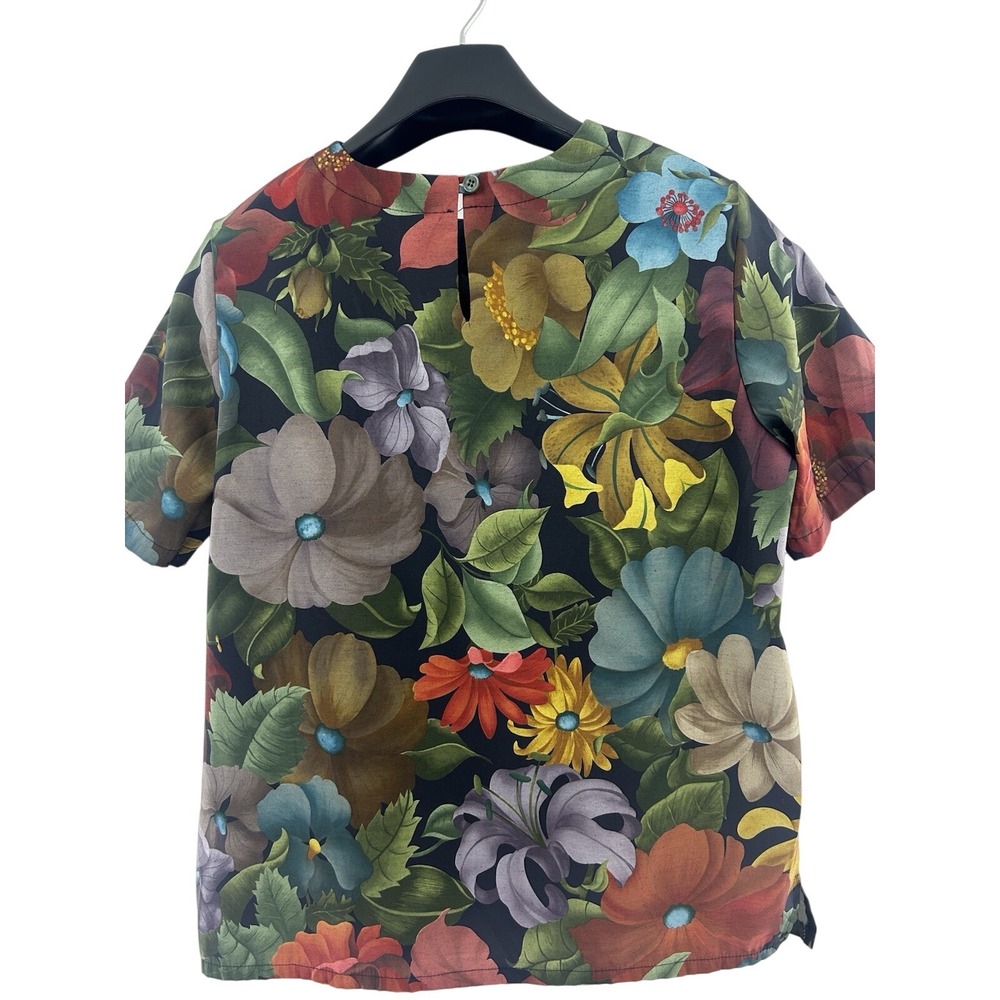 Alfred Dunner Multicolor Floral Blouse Size 14 Petite With 80s Shoulder pads - Picture 2 of 4